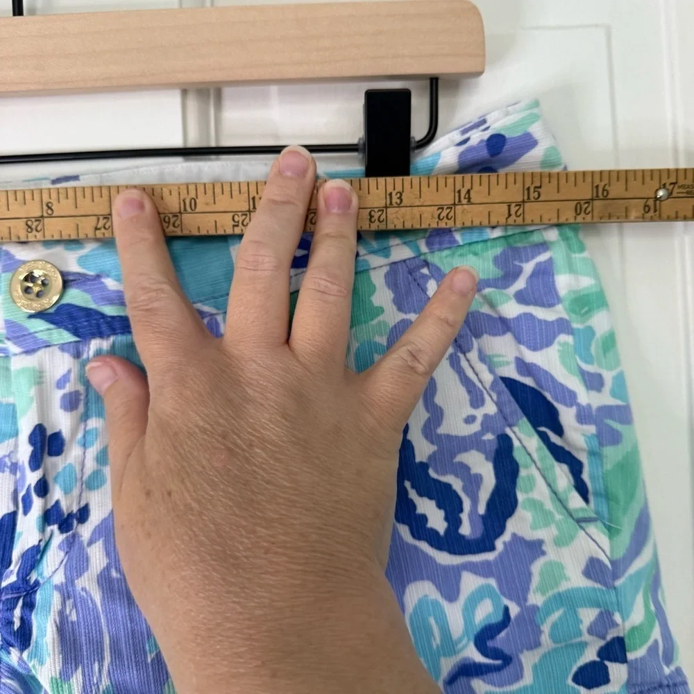 Lilly Pulitzer High Waist Blue Green Tropical Shorts